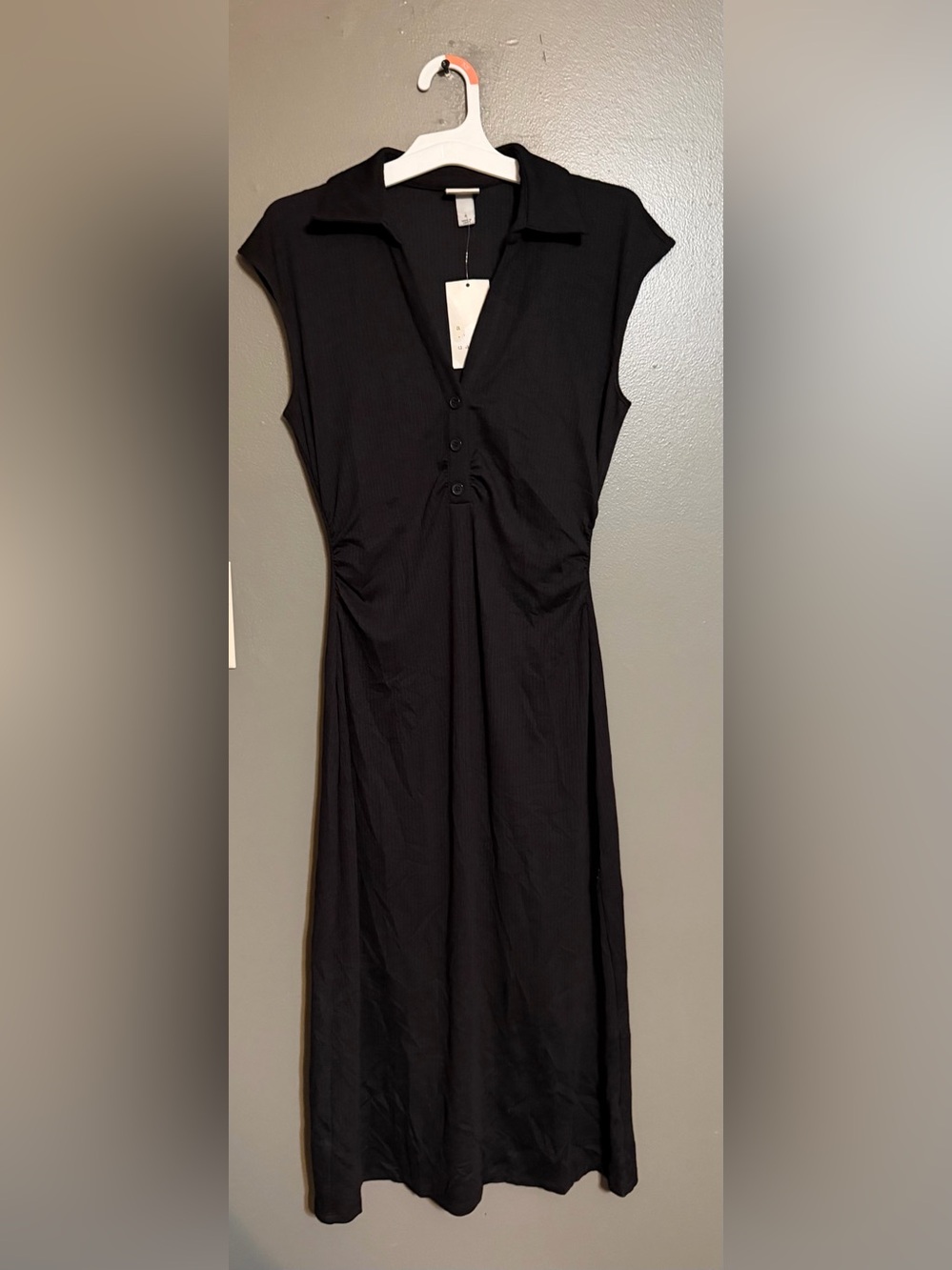 NWT A New Day Sleeveless Collared Midi Dress Black Size S